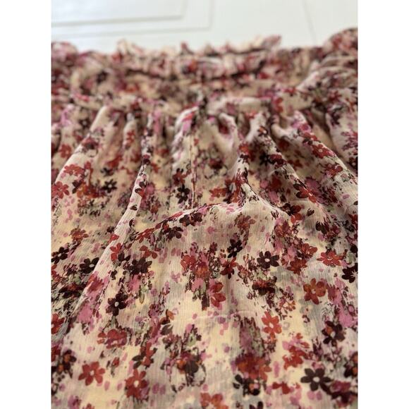 Bishop + Young NWT Floral Off White Pink Blouse. Size Small S Bat Wing - Picture 2 of 5